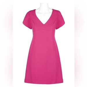 NWT Betsey Johnson V-Neck Short Sleeve A-Line Zipper Back Scuba Dress Size 6